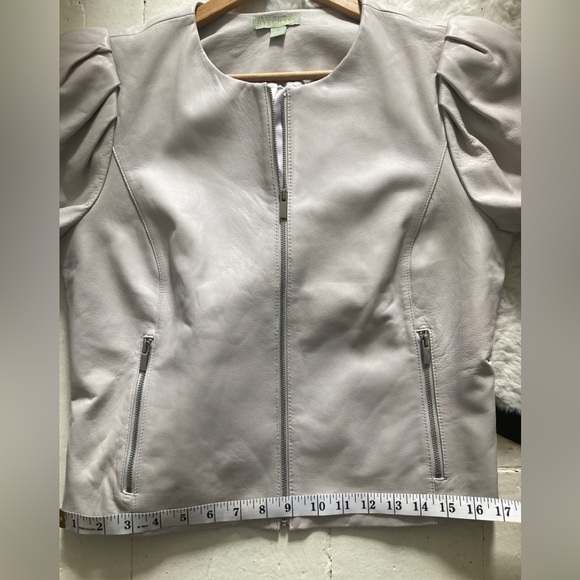 Ryegrass NWOT Soft leather jacket puff sleeves size medium Danier Dkny - Picture 8 of 11